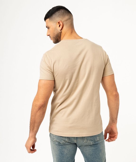Tee-shirt à manches courtes et col V homme vue3 - GEMO 4G HOMME - GEMO