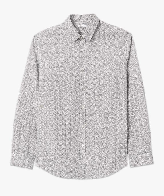 Chemise manches longues imprimée coupe droite homme vue4 - GEMO (HOMME) - GEMO