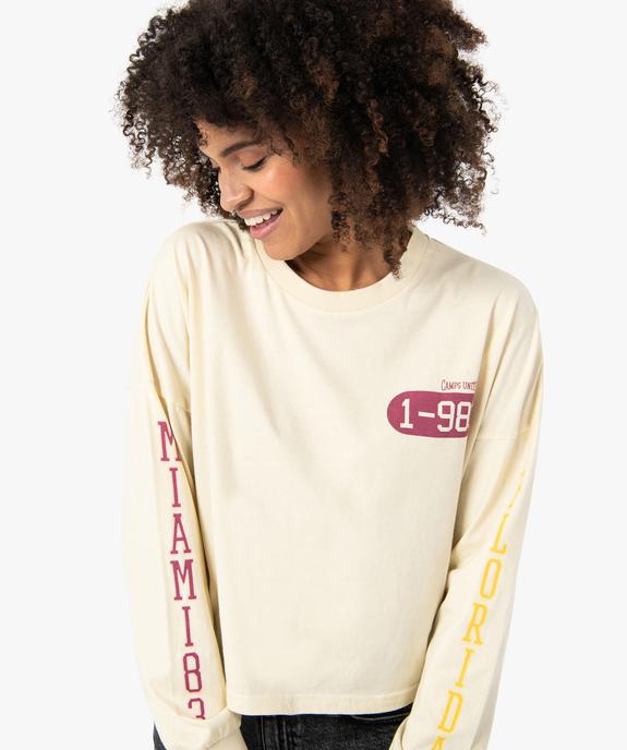 Tee-shirt femme court à manches longues – Camps United vue2 - CAMPS UNITED - GEMO