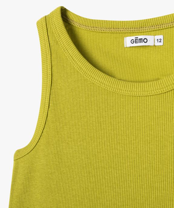 Débardeur en maille côtelée coupe courte fille vue2 - GEMO 4G FILLE - GEMO