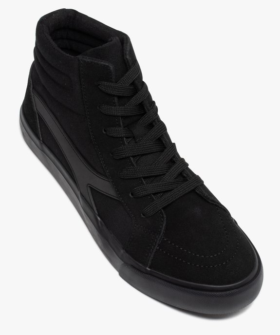 Baskets homme mid-cut en toile et suédine unie vue5 - GEMO 4G HOMME - GEMO