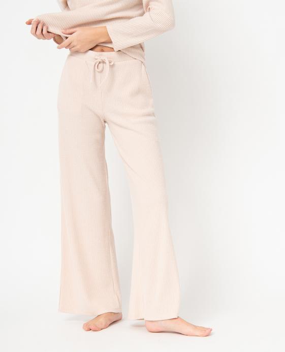 Bas de pyjama large en maille côtelée extra douce femme vue1 - GEMO 4G FEMME - GEMO