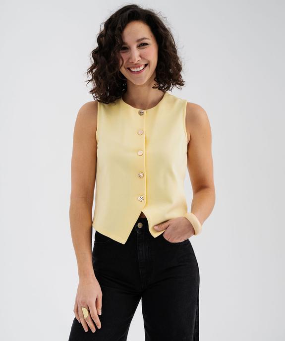 Gilet de costume sans manches en maille milano femme vue1 - GEMO(FEMME PAP) - GEMO