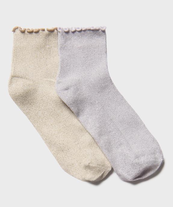 Chaussettes tige basse pailleté à finition roulottée femme (lot de 2 paires) vue1 - GEMO(HOMWR FEM) - GEMO