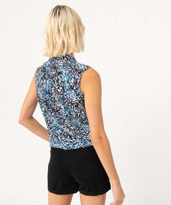 Chemise sans manches imprimée avec nœud dans le bas femme vue3 - GEMO 4G FEMME - GEMO
