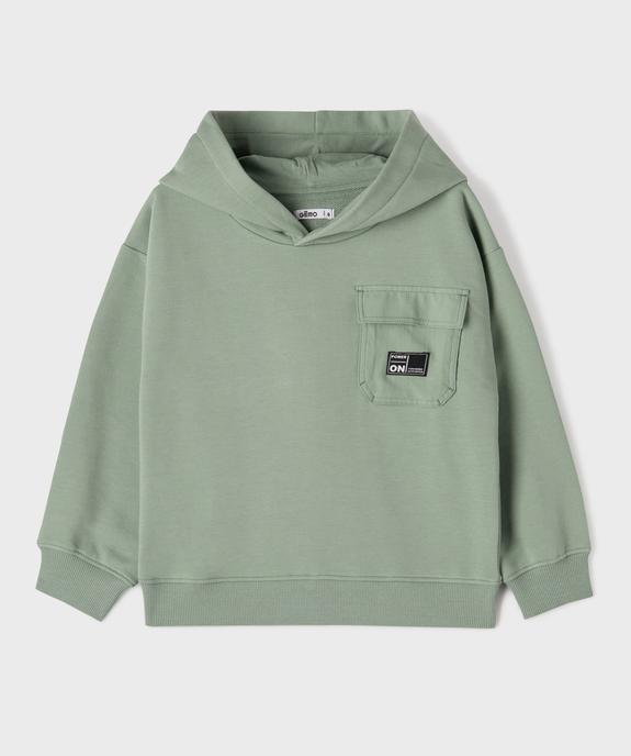 Sweat à capuche avec poche poitrine garçon vue1 - GEMO (ENFANT) - GEMO