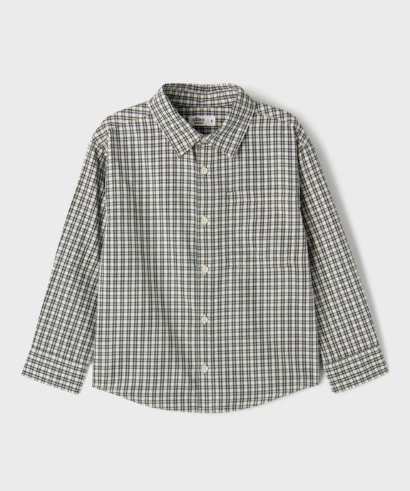 Chemise à manches longues en coton à carreaux garçon vue2 - GEMO (ENFANT) - GEMO