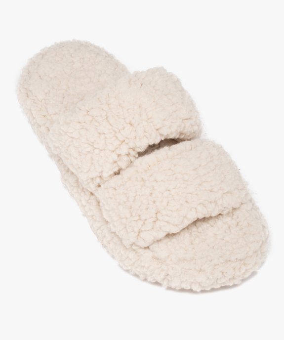 Chaussons femme mules en sherpa unies vue5 - GEMO(HOMWR FEM) - GEMO