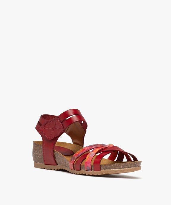 Sandales confort dessus cuir avec brides scratch femme vue2 - VALENTINA BALDA - GEMO