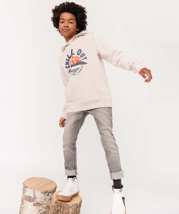 Sweat garçon à capuche en molleton chaud imprimé vue1 - GEMO (JUNIOR) - GEMO