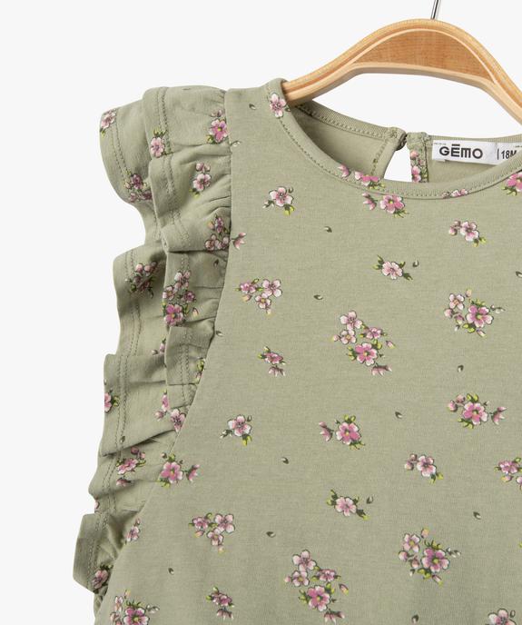 Tee-shirt bébé fille fleuri sans manches à volants vue2 - GEMO(BEBE DEBT) - GEMO
