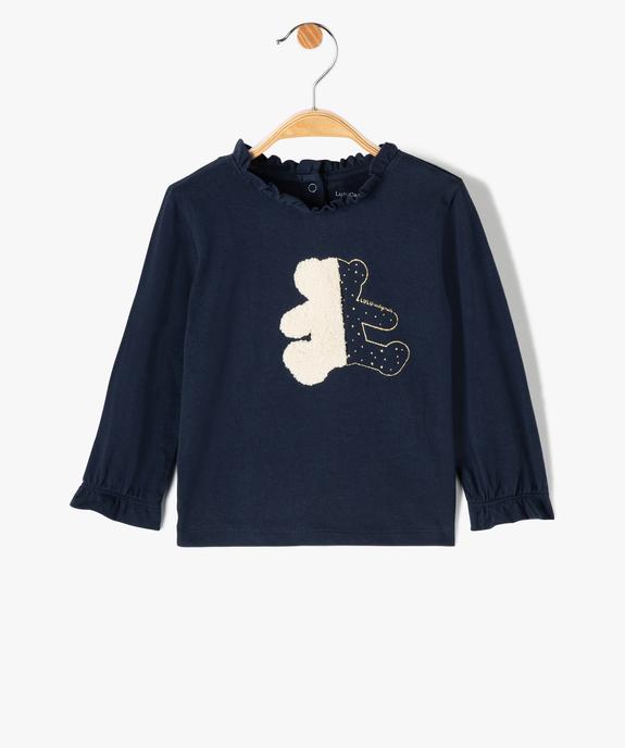 Tee-shirt bébé fille à manches longues avec détail volant - LuluCastagnette vue1 - LULUCASTAGNETTE - GEMO