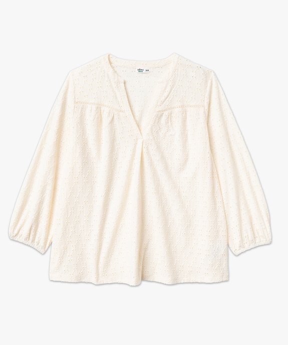 Blouse manches 3/4 en maille ajourée femme grande taille vue5 - GEMO 4G GT - GEMO