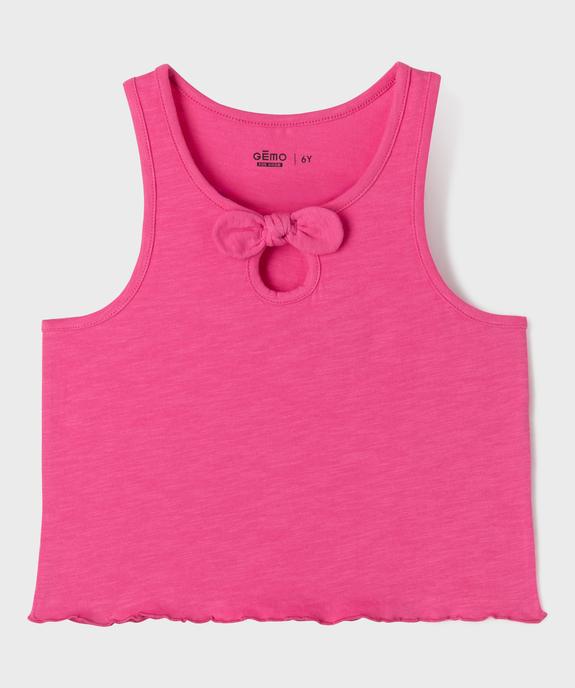 Débardeur en jersey de coton flammé finition roulottée fille vue2 - GEMO 4G FILLE - GEMO