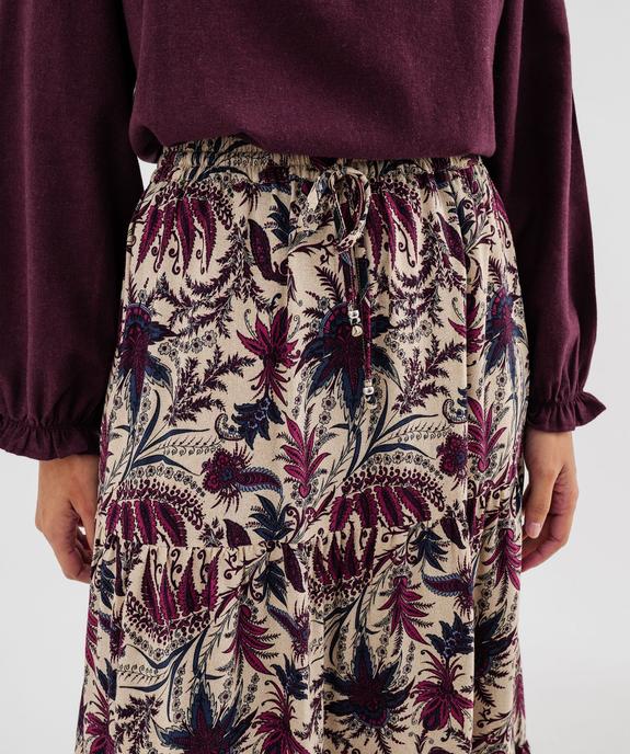 Jupe longue à motifs fleuris et volants femme vue4 - GEMO(FEMME PAP) - GEMO