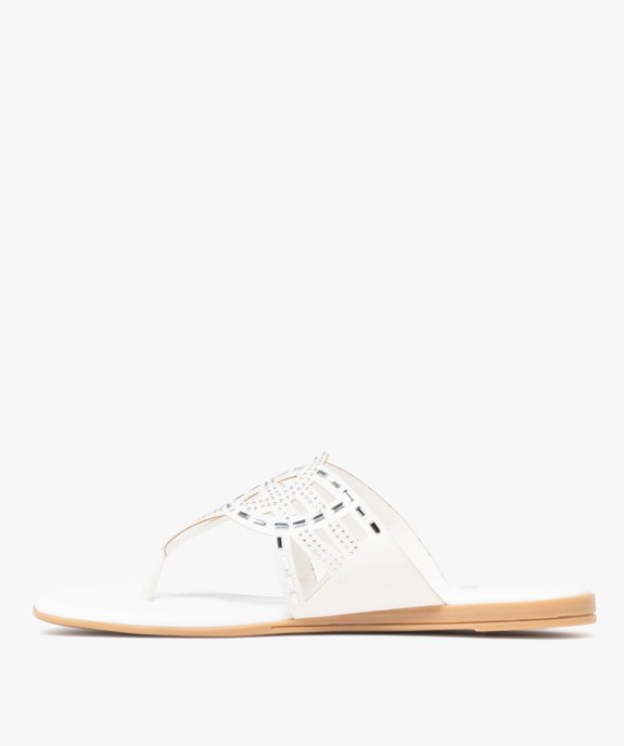 Mules femme à bride entre-doigts fantaisie avec bijoux vue3 - GEMO (CASUAL) - GEMO