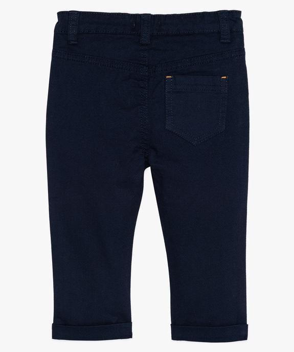 Pantalon bébé garçon en toile unie avec pinces sur l'avant vue3 - GEMO(BEBE DEBT) - GEMO