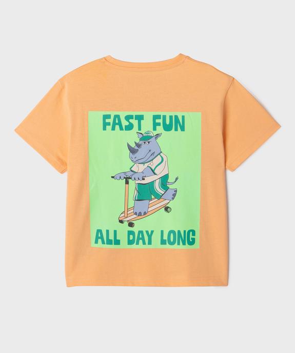 Tee-shirt manches courtes à motif poitrine et dos garçon vue3 - GEMO 4G GARCON - GEMO