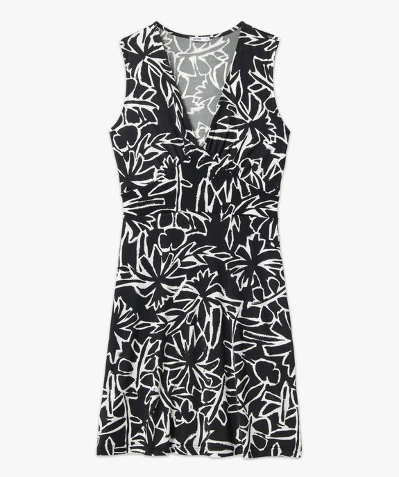 Robe femme courte sans manches à motifs fleuris vue4 - GEMO(FEMME PAP) - GEMO