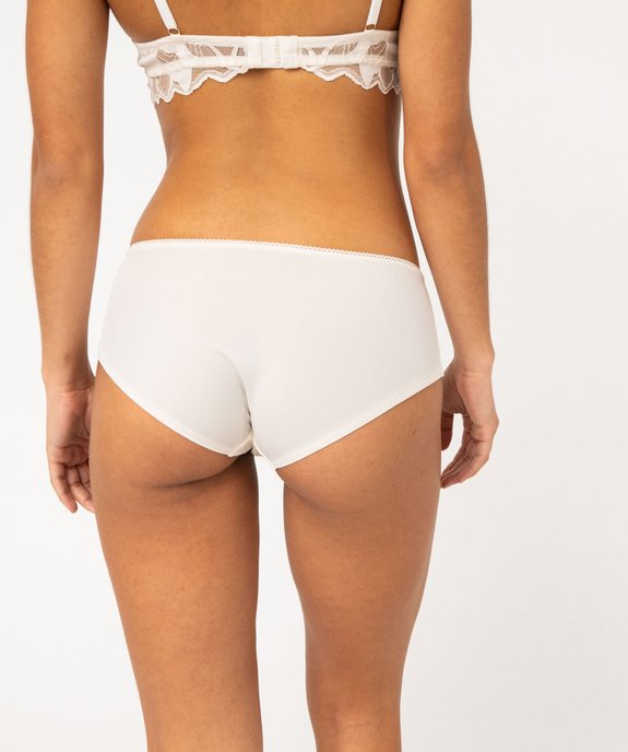 Shorty microfibre avec détails en dentelle femme vue3 - GEMO(HOMWR FEM) - GEMO