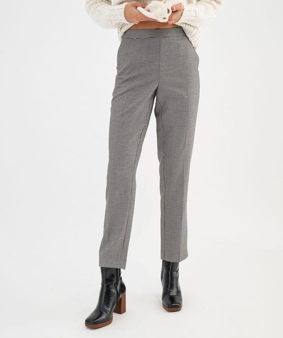 Pantalon en maille à motif pied de poule femme vue1 - GEMO(FEMME PAP) - GEMO