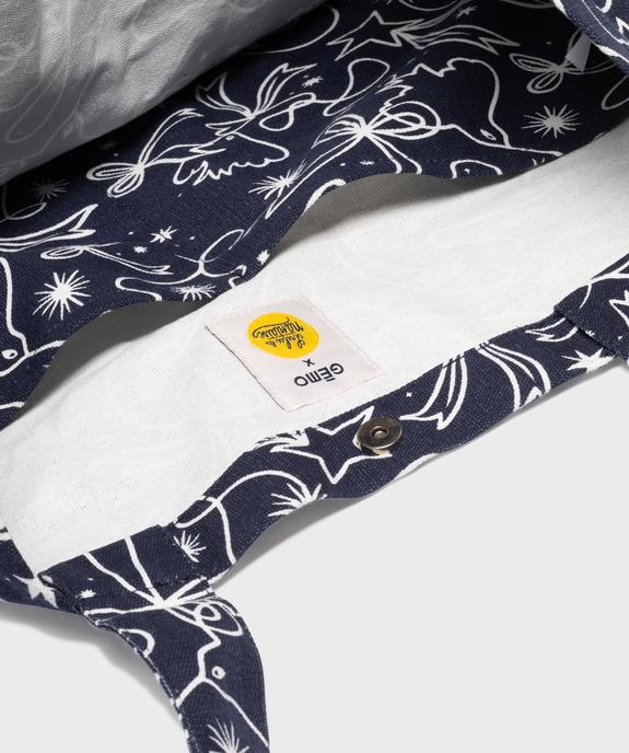 Tote bag grand format en coton imprimé - Gémo x Lulu la Nantaise vue4 - GEMO (ACCESS) - GEMO
