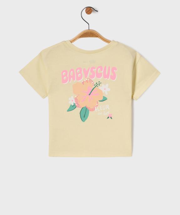 Tee-shirt manches courtes avec imprimé poitrine et dos bébé fille vue3 - GEMO 4G BEBE - GEMO