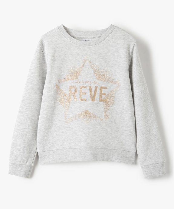 Sweat fille non molletonné avec motif pailleté vue1 - GEMO (ENFANT) - GEMO