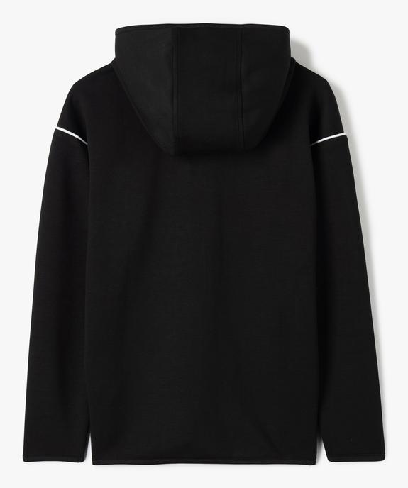 Sweat garçon zippé à capuche et détails contrastants vue4 - GEMO (JUNIOR) - GEMO