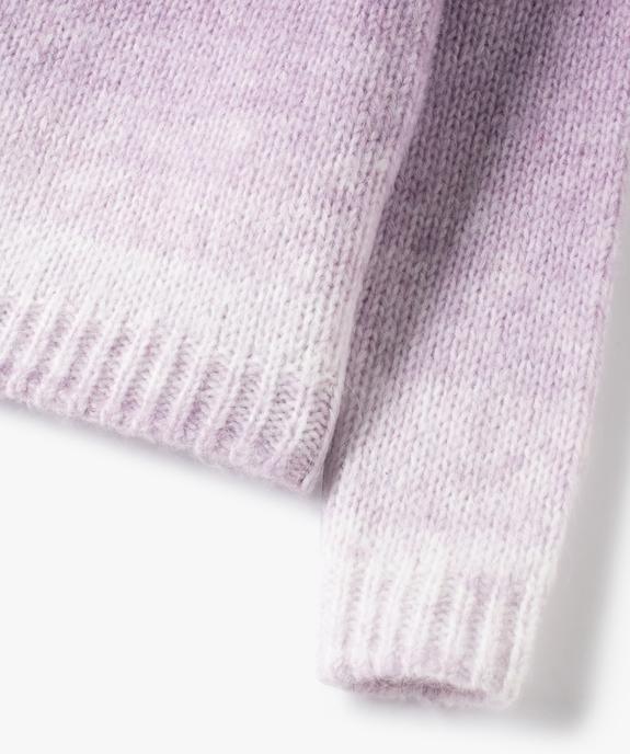 Pull fille à col rond en grosse maille vue2 - GEMO (ENFANT) - GEMO