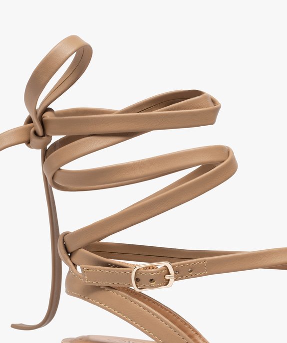 Sandales femme à fines brides lacées cheville vue3 - GEMO (CASUAL) - GEMO