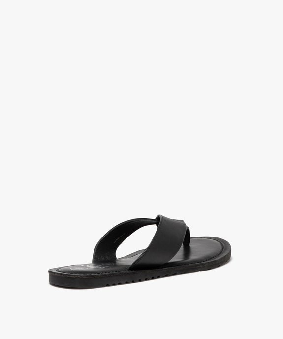 Tongs homme en cuir uni à brides croisées vue4 - GEMO (CASUAL) - GEMO