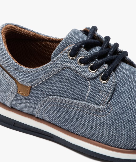 Derbies garçon unis en toile avec semelle bicolore vue7 - BUGGY - GEMO