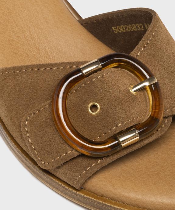 Mules à petit talon dessus cuir femme - Tanéo vue6 - TANEO - GEMO