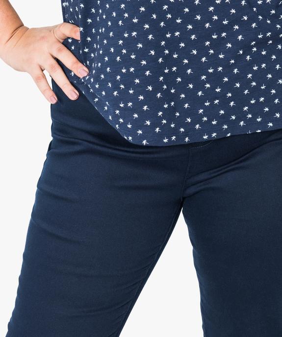 Pantalon femme uni à taille élastiquée 2 poches vue2 - GEMO (G TAILLE) - GEMO