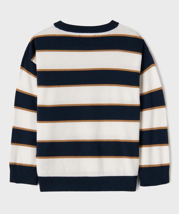 Pull rayé à col rond garçon vue4 - GEMO (ENFANT) - GEMO