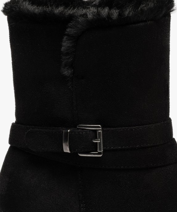 Boots femme à talon dessus suédine et intérieur doux  vue6 - GEMO(URBAIN) - GEMO