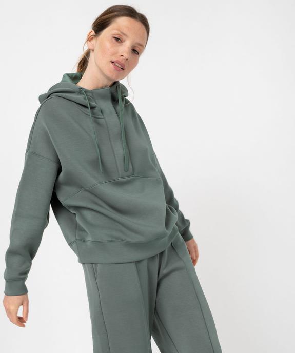 Sweat à capuche oversize en maille douce femme vue1 - GEMO(FEMME PAP) - GEMO