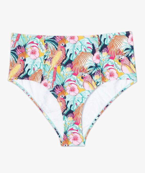 Bas de maillot de bain femme grande taille forme culotte à motifs exotiques vue4 - GEMO (PLAGE) - GEMO