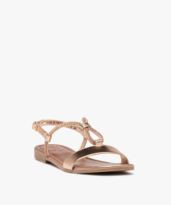Sandales femme scintillantes avec bride à strass vue2 - GEMO (CASUAL) - GEMO