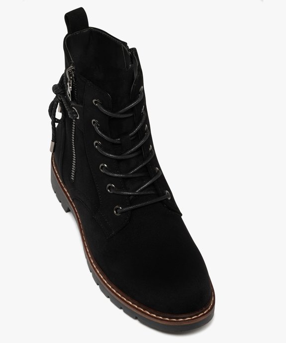 Boots à lacets et zips avec cordon fantaisie sur la tige femme  vue5 - GEMO (CASUAL) - GEMO