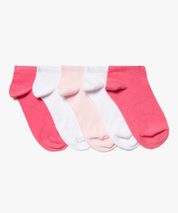 Chaussettes ultra courtes unies fille (lot de 5) vue1 - GEMO 4G FILLE - GEMO