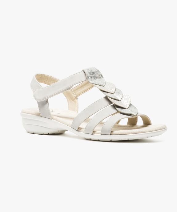 Sandale confort à brides et détails irisés sur le dessus vue2 - GEMO (CONFORT) - GEMO