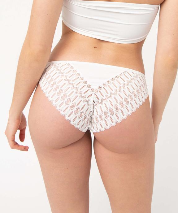 Culotte en dentelle et microfibre femme vue2 - GEMO 4G FEMME - GEMO