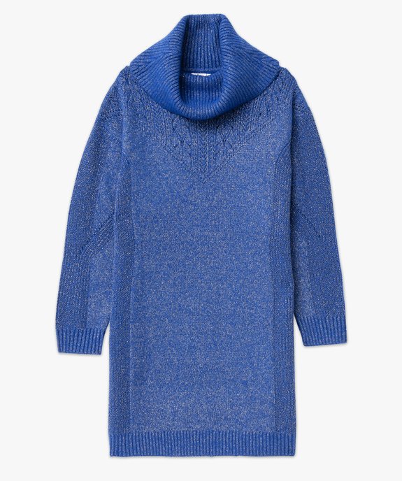 Robe pull pailletée avec grand col roulé femme vue4 - GEMO(FEMME PAP) - GEMO