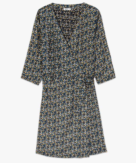 Robe femme cache-cœur à manches 3/4 et motif floral vue4 - GEMO(FEMME PAP) - GEMO