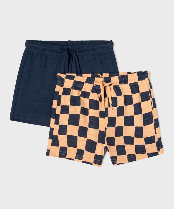Short en coton avec taille ajustable bébé garçon (lot de 2) vue1 - GEMO(BB COUCHE) - GEMO