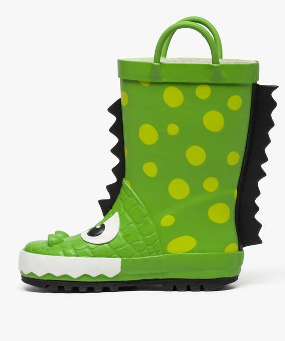 Bottes de pluie garçon à anses et motif crocodile en relief vue3 - GEMO (ENFANT) - GEMO
