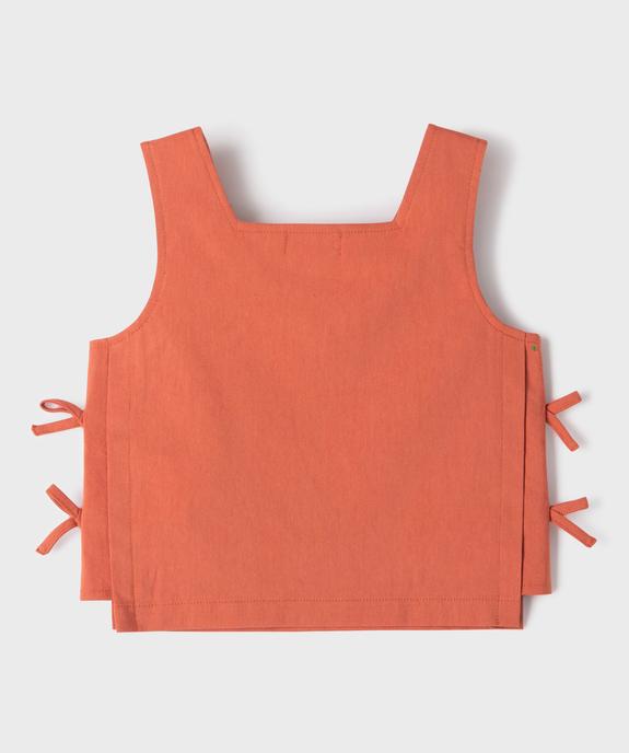 Blouse sans manches avec noeuds sur les côtés fille vue4 - GEMO 4G FILLE - GEMO