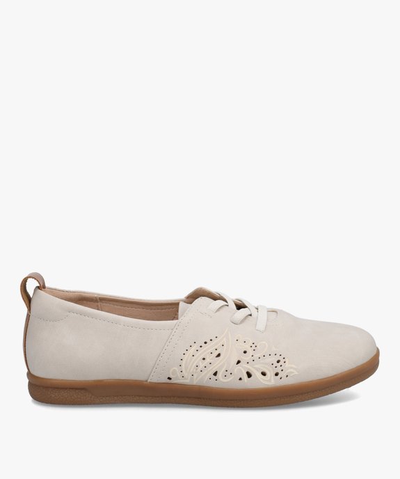 Derbies femme souples à talon plat et lacets élastiques vue1 - GEMO (CASUAL) - GEMO